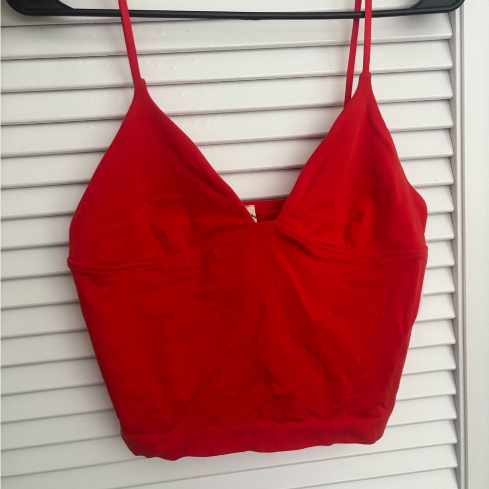 Free People Red Cropped Tank
